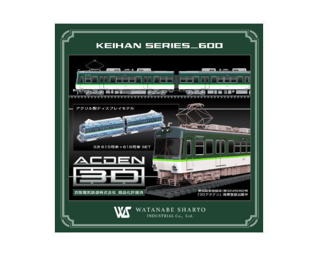 渡辺車輌工業 3Dアクデン 京阪電車600形615・616号車セット / 3030 渡辺車輌工業 3Dアクデン 京阪電車600形615・616号車セット / 3030