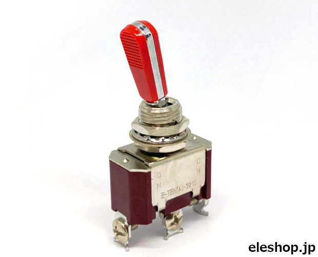 絶縁トグルスイッチ 1回路2接点 赤 / E-TEN3210-OR