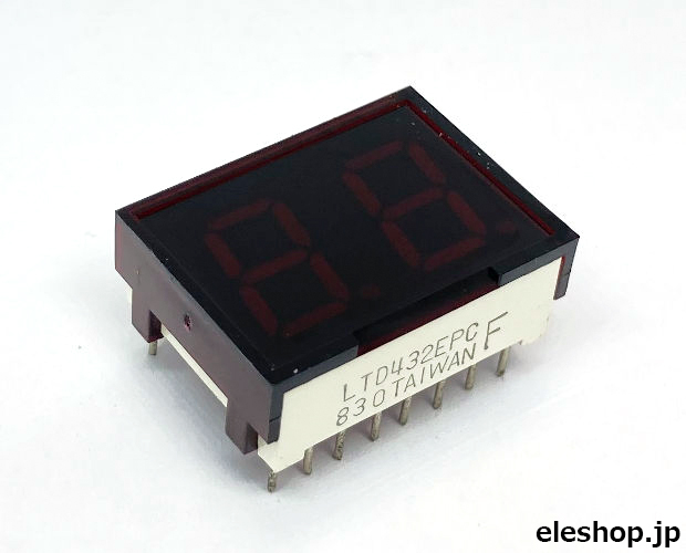 台湾ライトン 2桁 7セグLED カソードコモン 赤 (22個入) □限定 台湾ライトン 2桁 7セグLED カソードコモン 赤 (22個入) □限定
