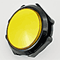 シンデン 100mmデカ丸スイッチ 黄LED フラット型