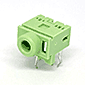 φ3.5mm ステレオジャック 基板用 ブレッドボード対応 スイッチ付 緑