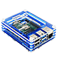 Raspberry Pi 4用 アクリルエンクロージャーセット (ケース+ファン+ファンガード) 青