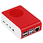 Raspberry Pi 4用 LEDファン付きABSケース 赤/白