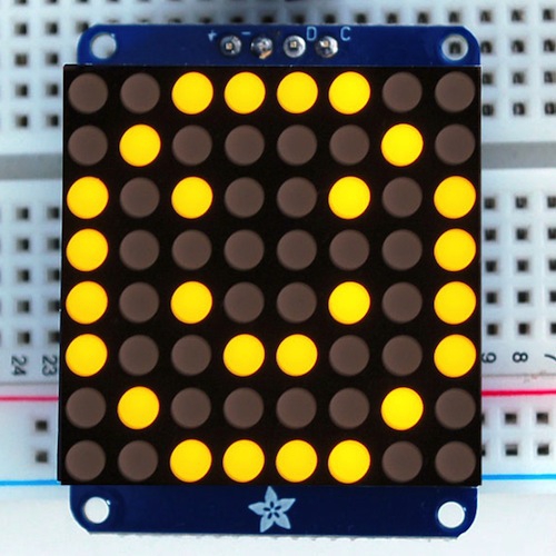 Adafruit I2C通信の8x8 1.2インチLEDマトリックス基板（黄色） 【スイッチサイエンス取寄品】