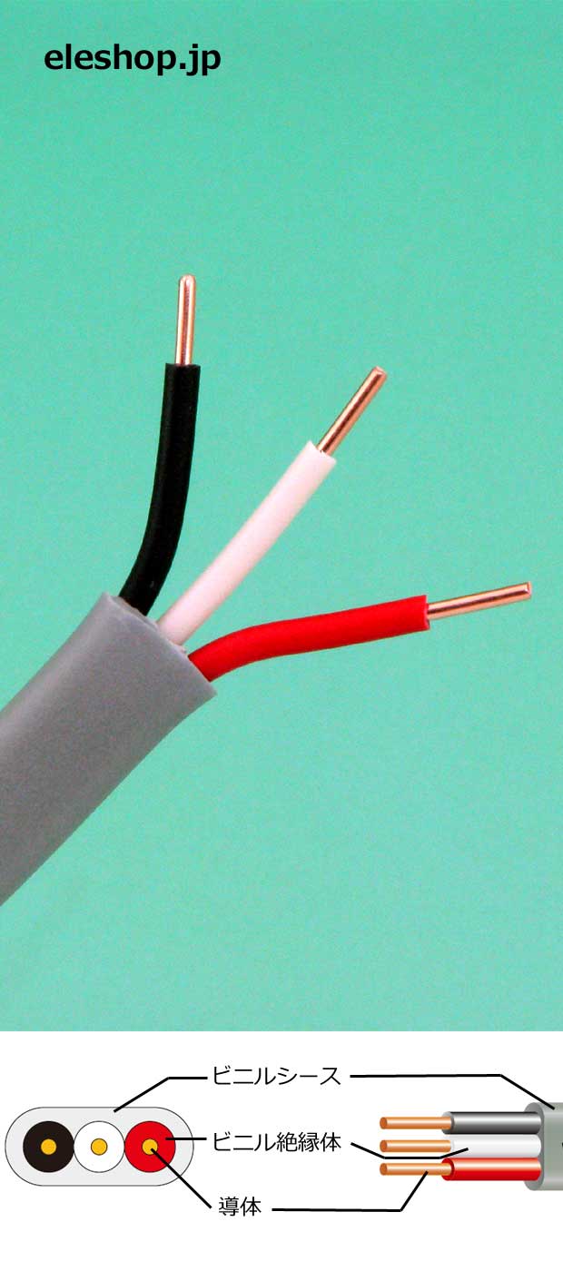 VVFケーブル 3x1.6mm 600V 味わい深く HST VVFケーブル 3x1.6mm 600V 味わい深く HST