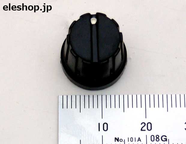 ツマミ 15.4mm(6φ軸用)黒 / WTN-15-1178/6.1